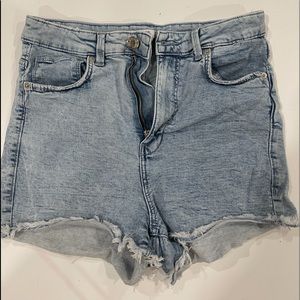 frayed stretch shorts
